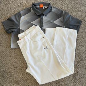 Men White Puma Golf Pants